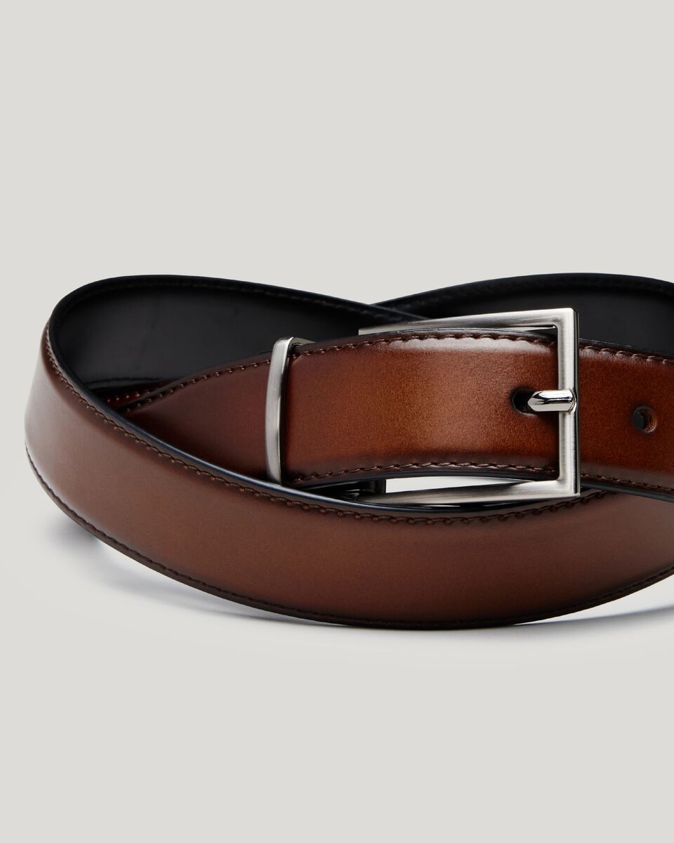 Smooth Leather Dress Belt With Pin Buckle